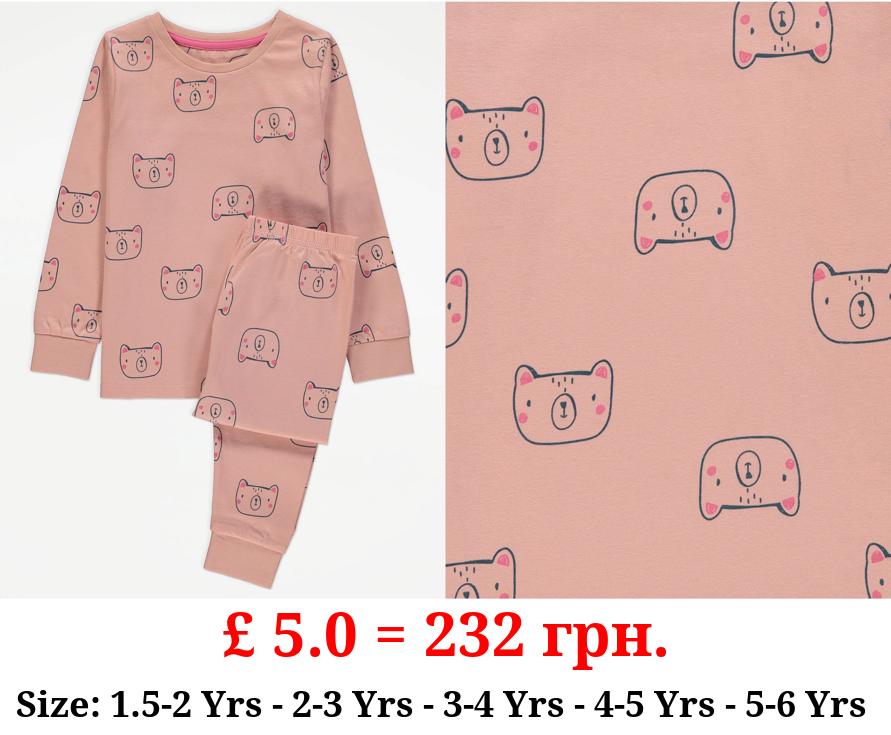 Pink Bear Long Sleeve Pyjamas Gift Set