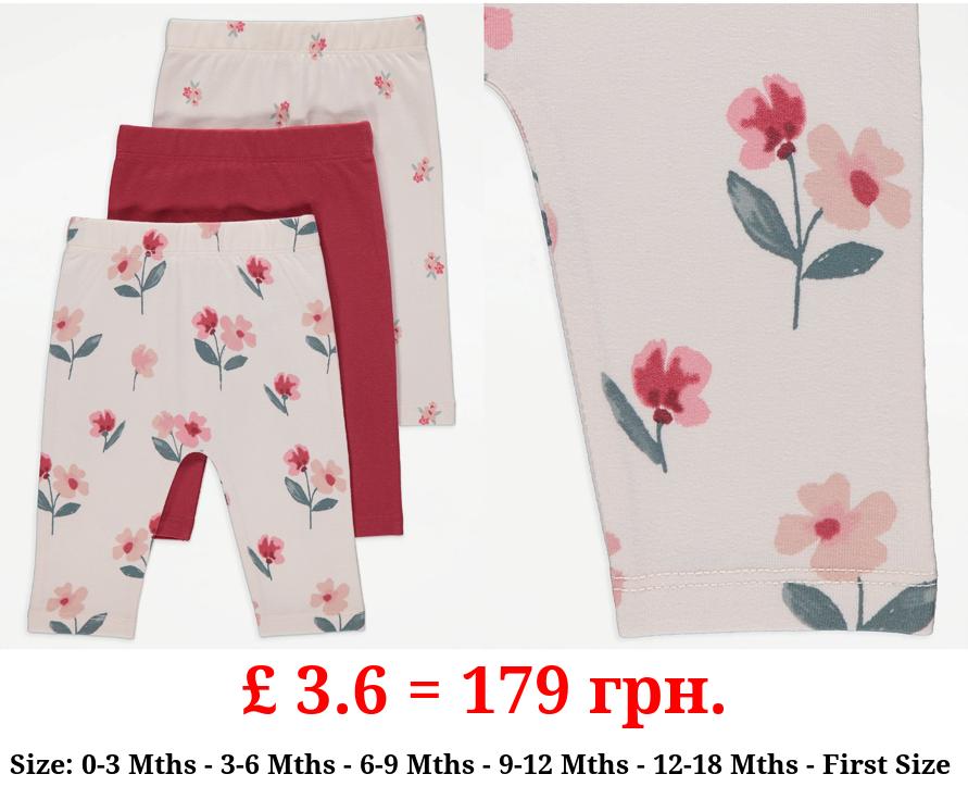 Poppy Floral Leggings 3 Pack