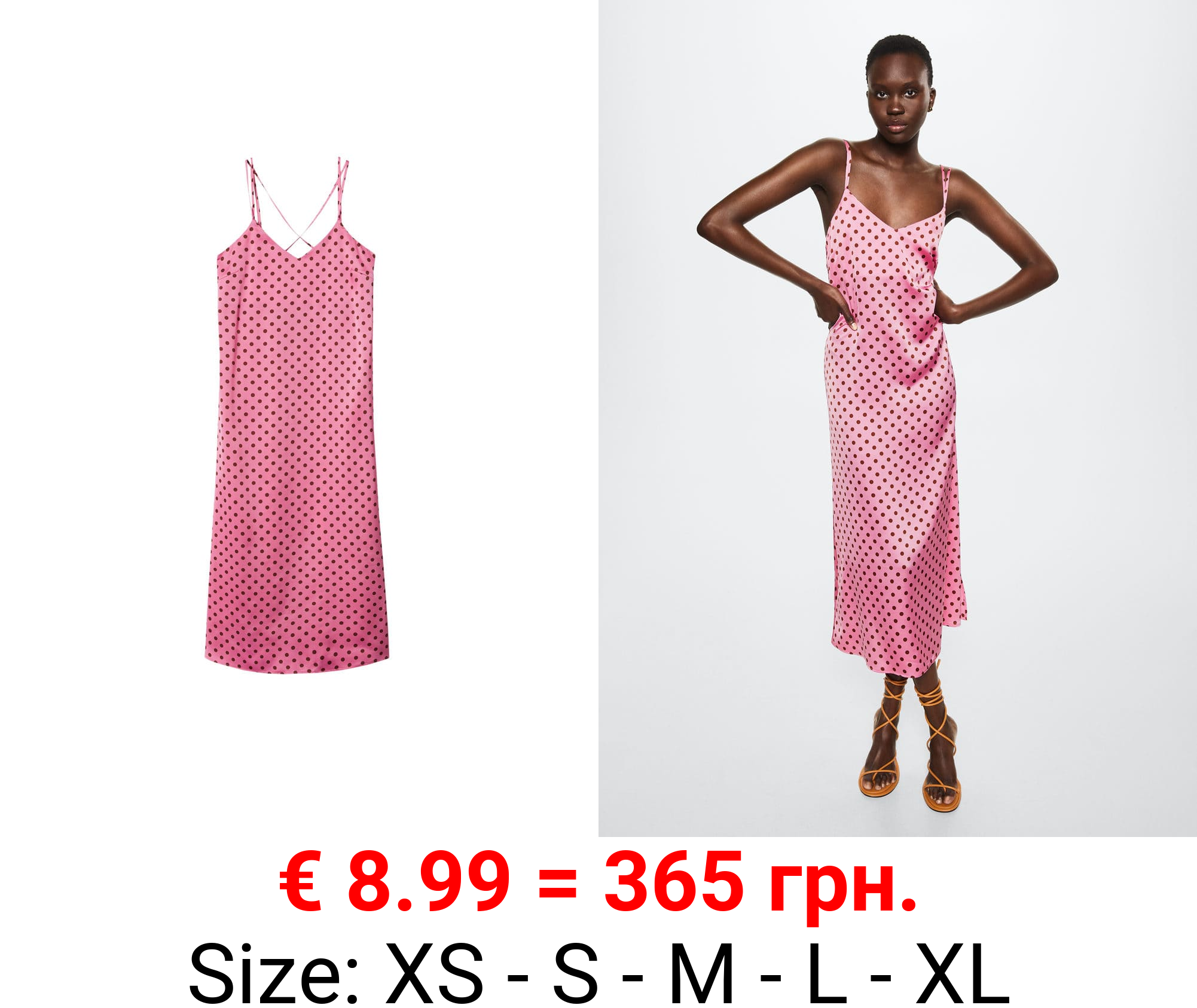 vestido satinado lunares