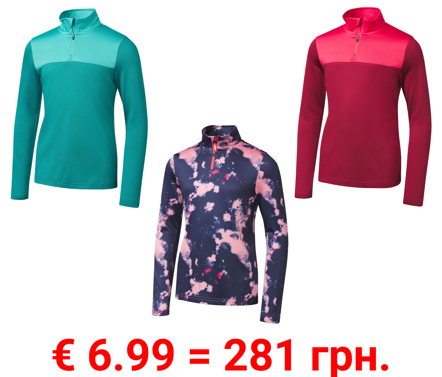 CRIVIT Kinder Thermo-Funktionsshirt, schnelltrocknend