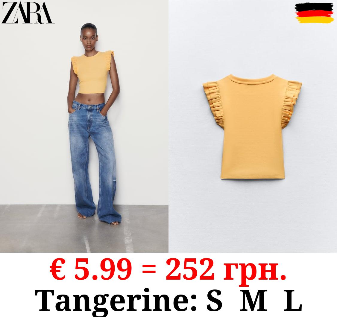 FRILLED SLEEVE T-SHIRT