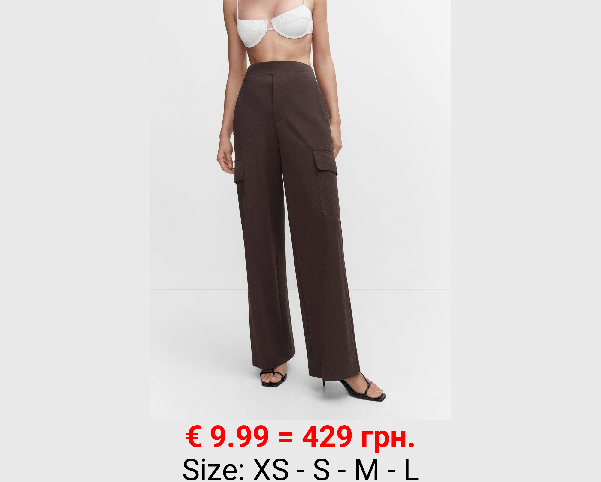 Pantalón wideleg estilo cargo