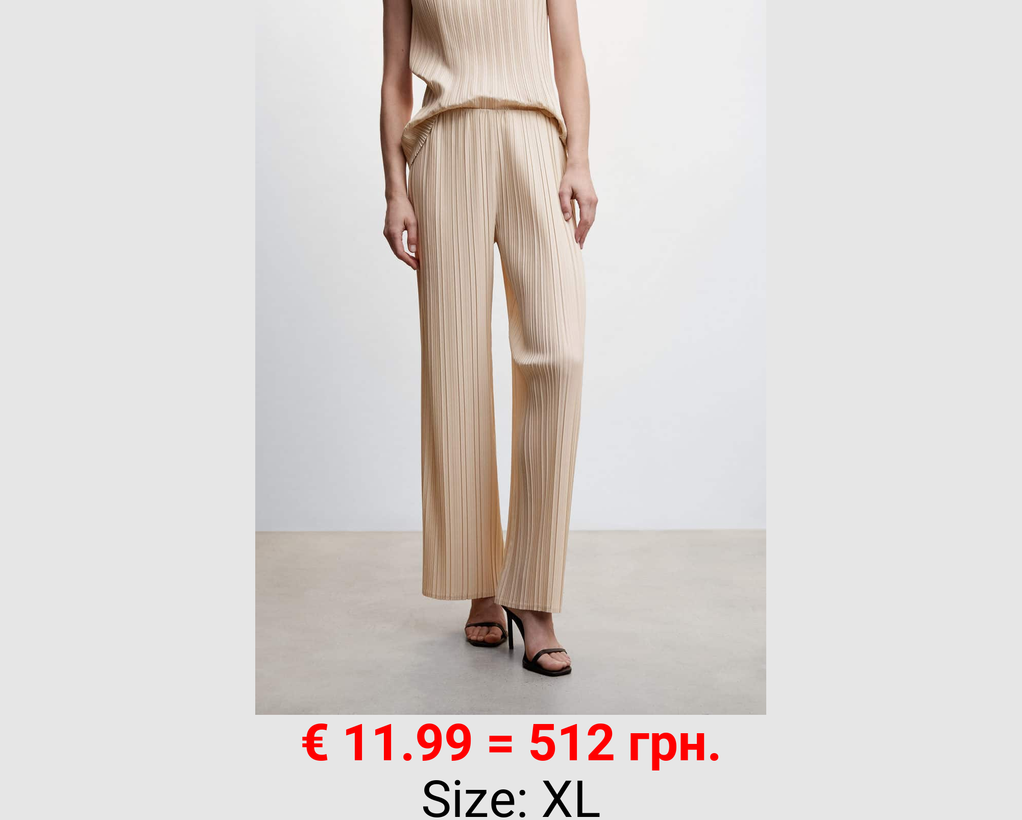 Pantalón wideleg plisado