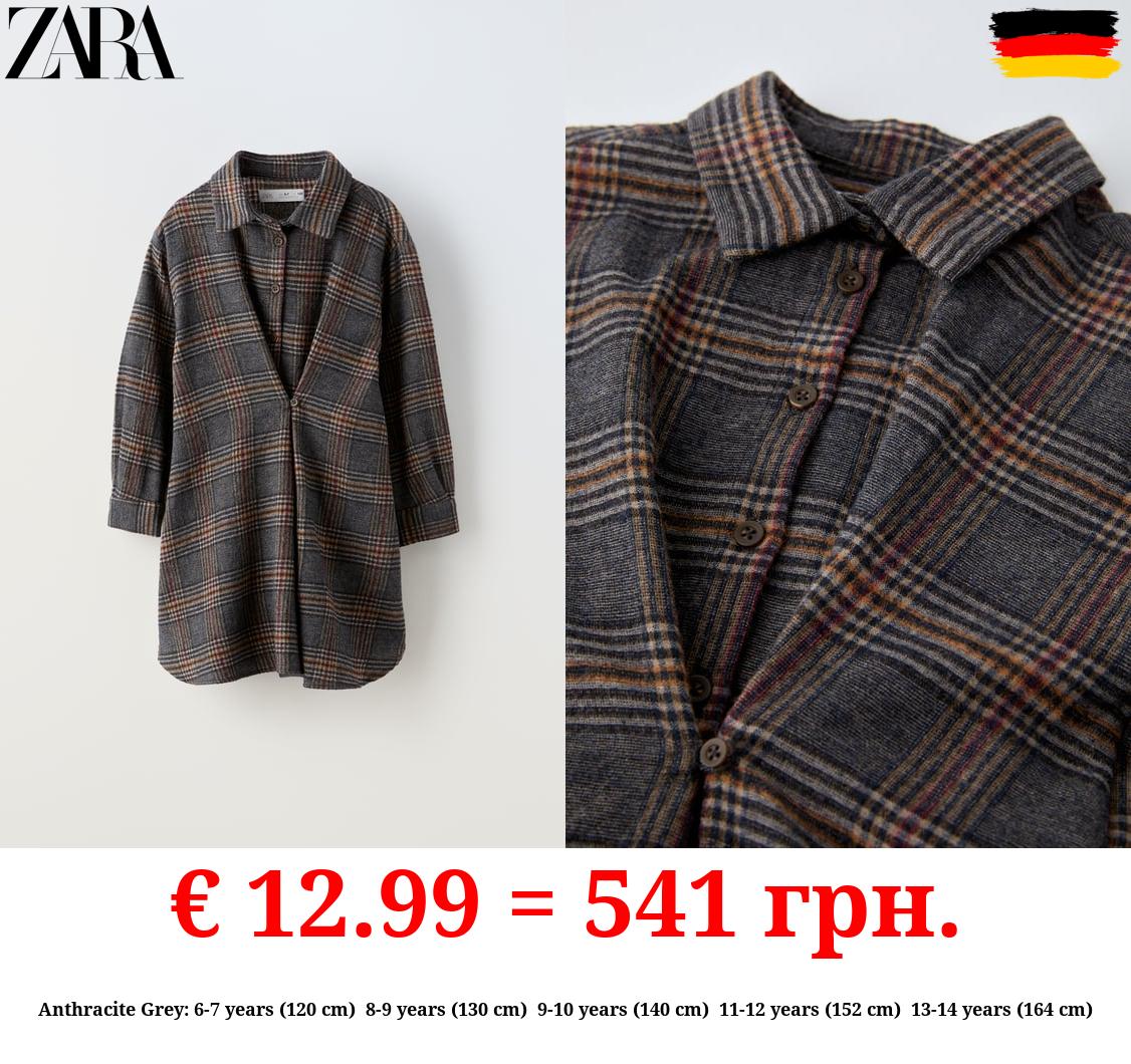 CHECKED CROSSOVER DRESS