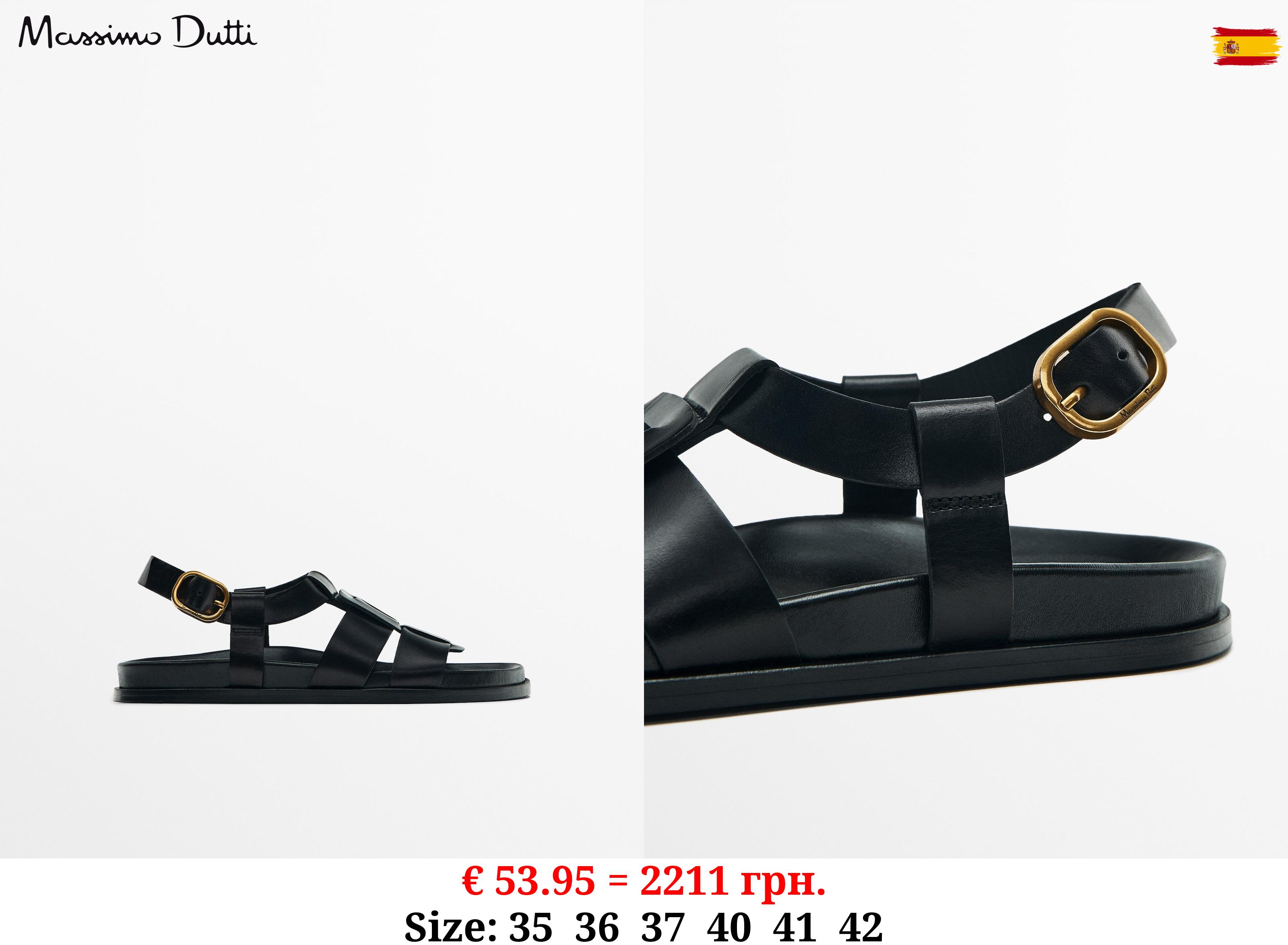 Flat sandals with wide straps BLACK