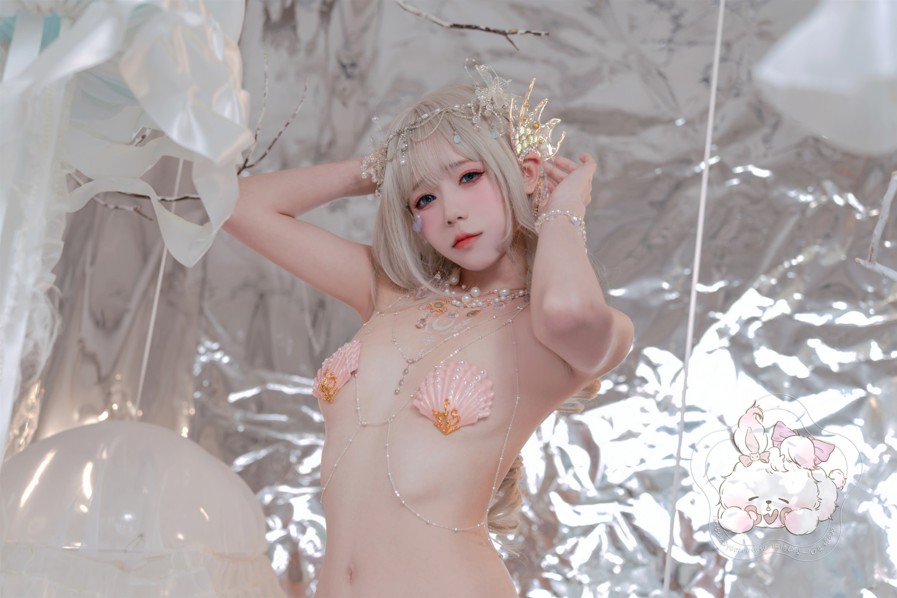 Cosplay 咬一口兔娘 海的女儿 Mermaid 48