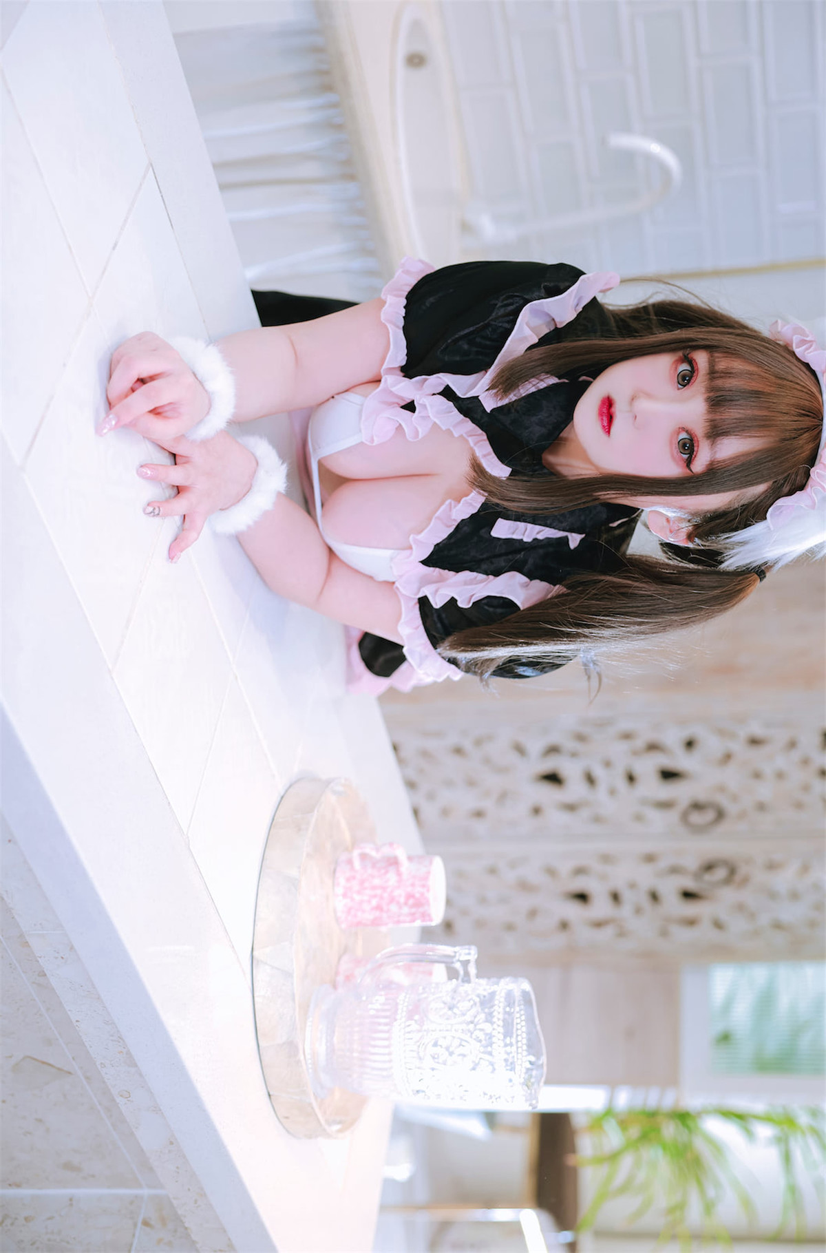 Cosplay 恩田直幸 猫耳黑粉女仆 12