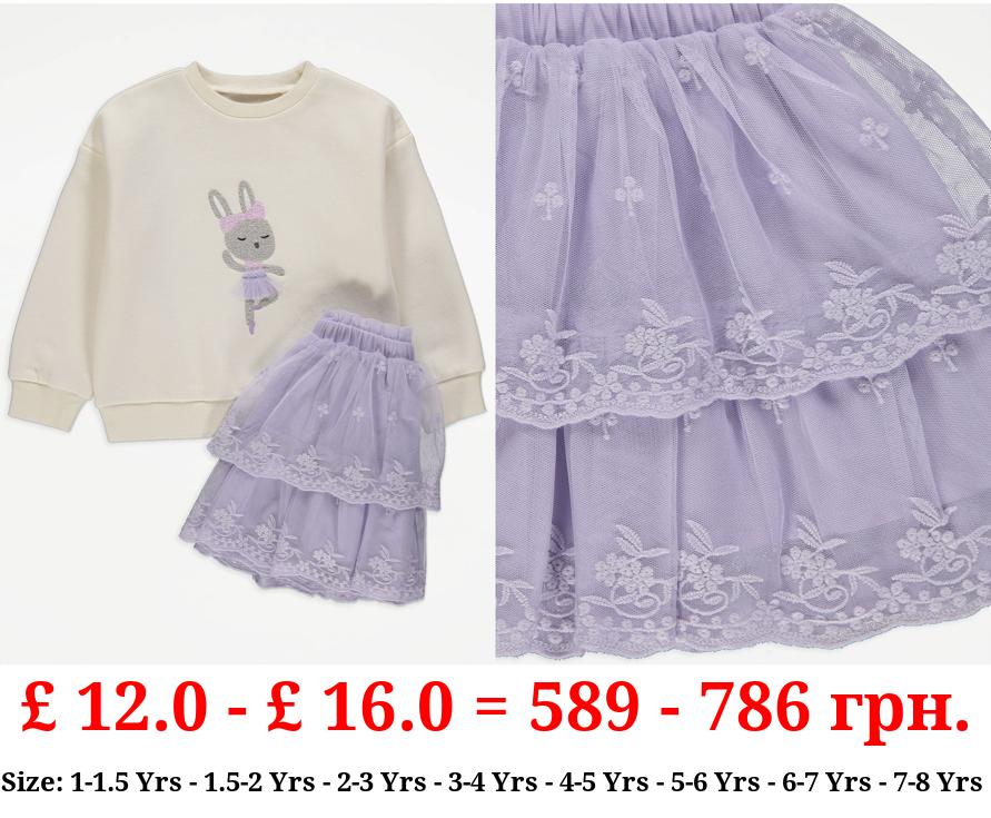 Bunny Ballerina Sweatshirt and Tutu Outfit