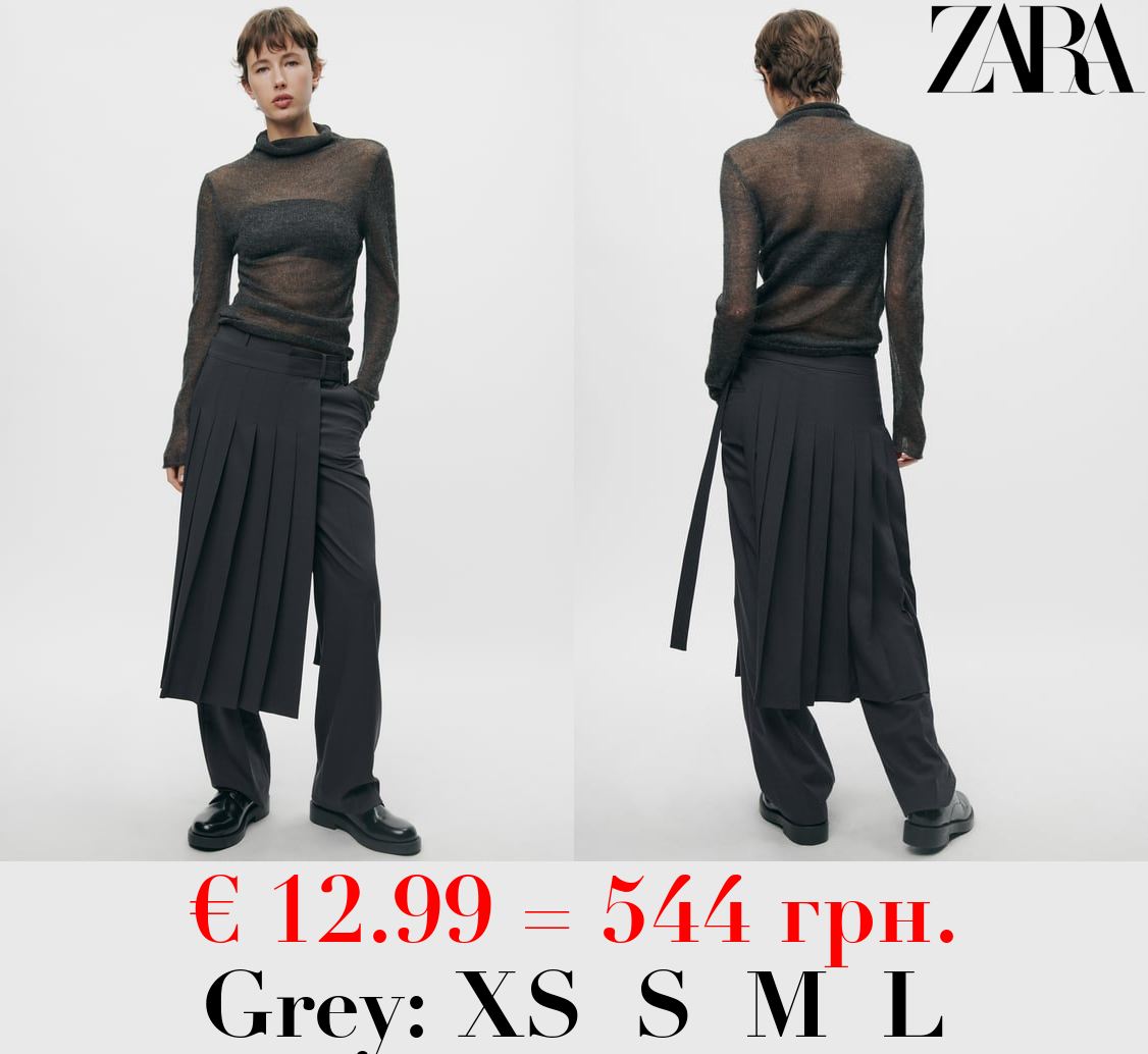 ZW COLLECTION PLEATED SKIRT OVER TROUSERS