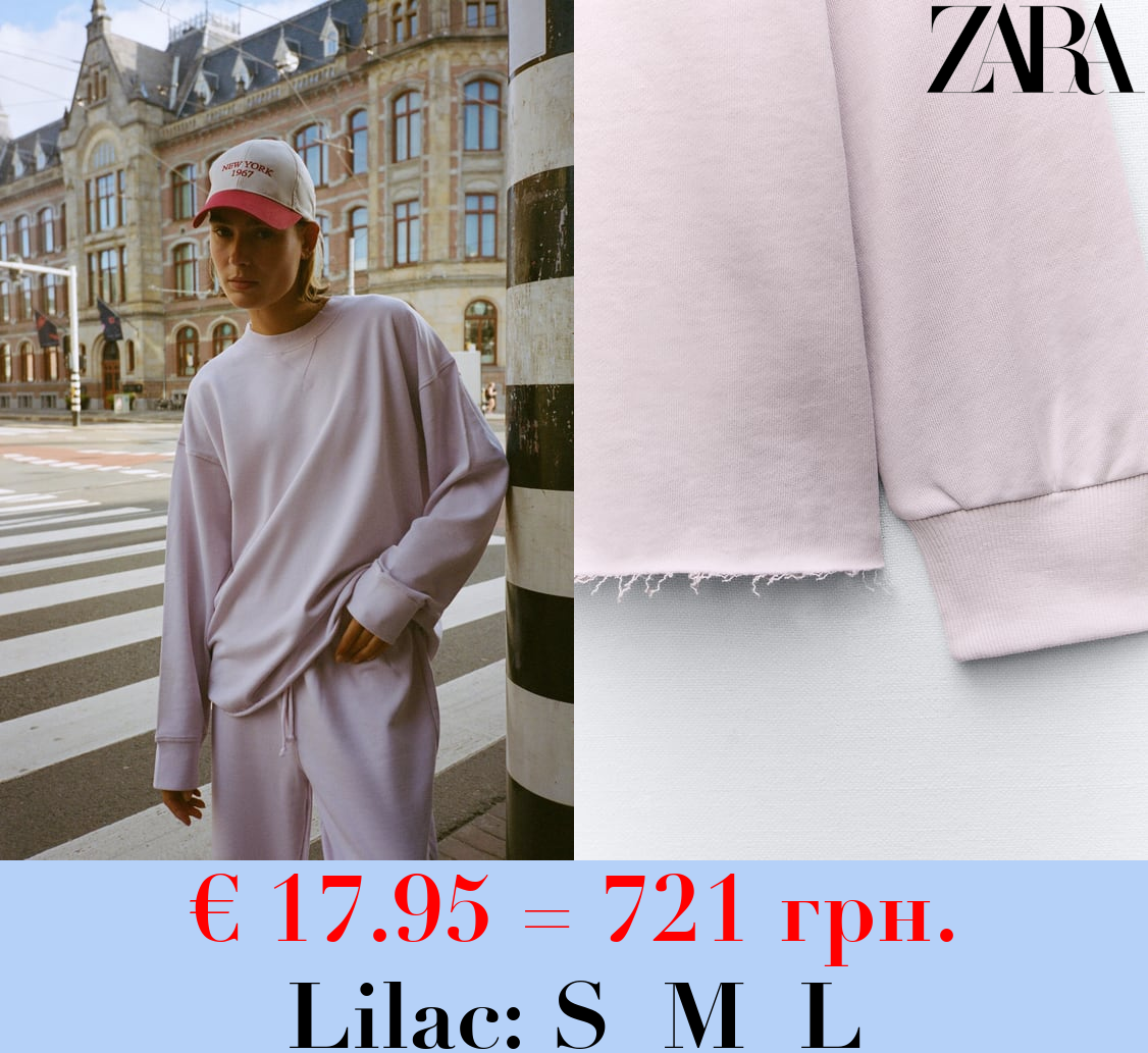 FADED-EFFECT PLUSH SWEATSHIRT