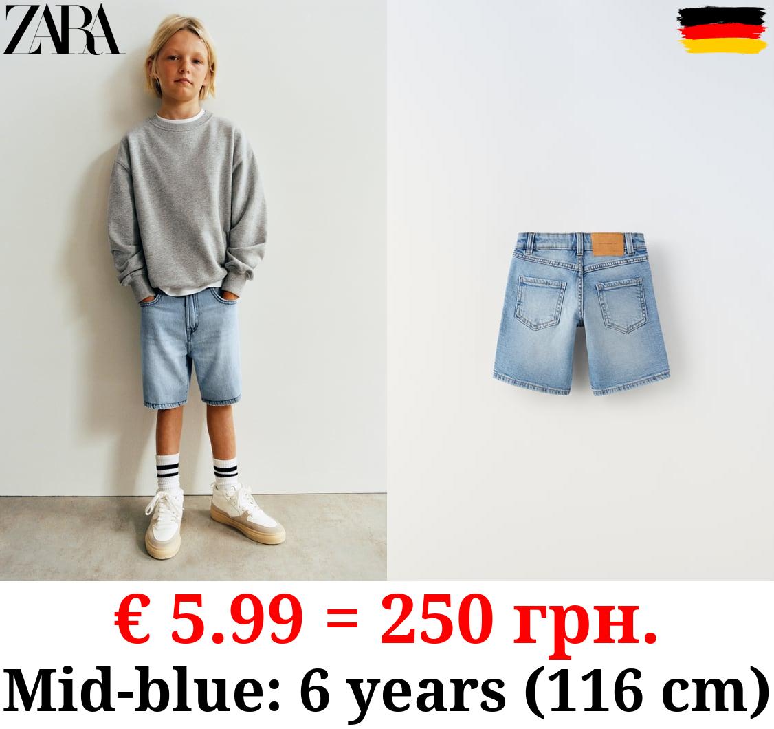 STRAIGHT FIT DENIM BERMUDA SHORTS