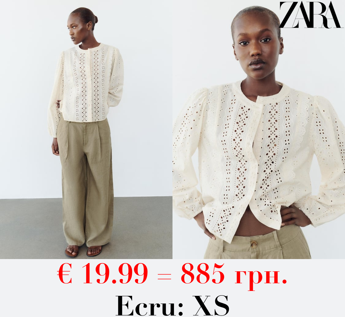 BLOUSE WITH CUTWORK EMBROIDERY