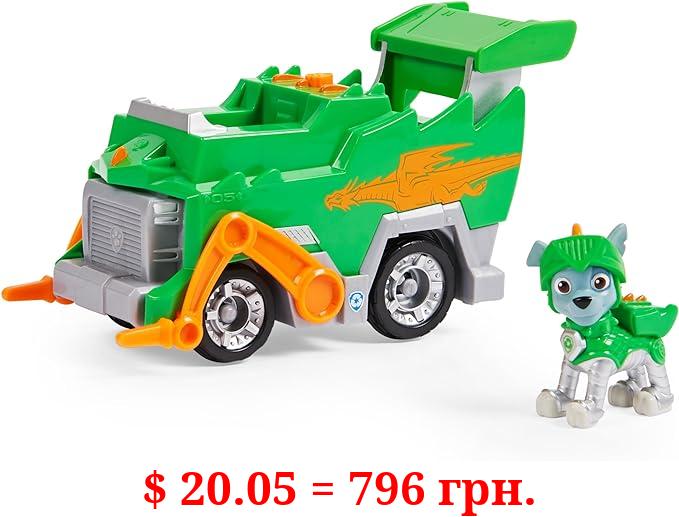 Paw Patrol, Rescue Knights Rocky Transforming Toy Car with Collectible Action Figure, Kids Toys for Ages 3 and up