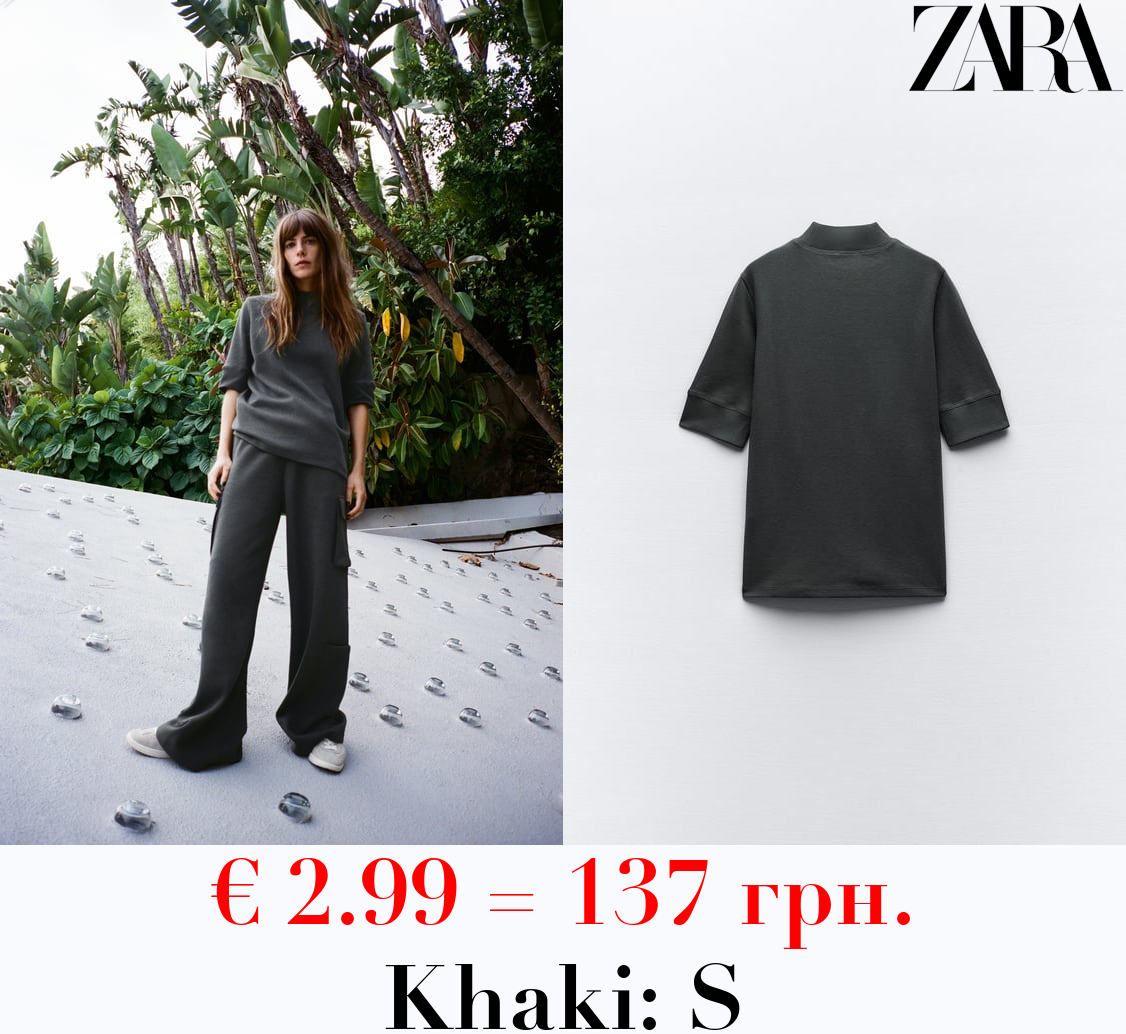INTERLOCK MOCK NECK T-SHIRT