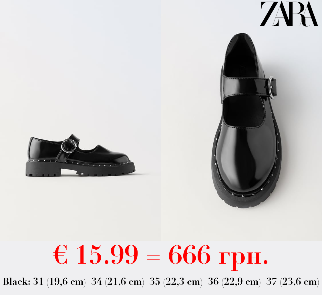 STUDDED MARY JANES WITH TRACK SOLES