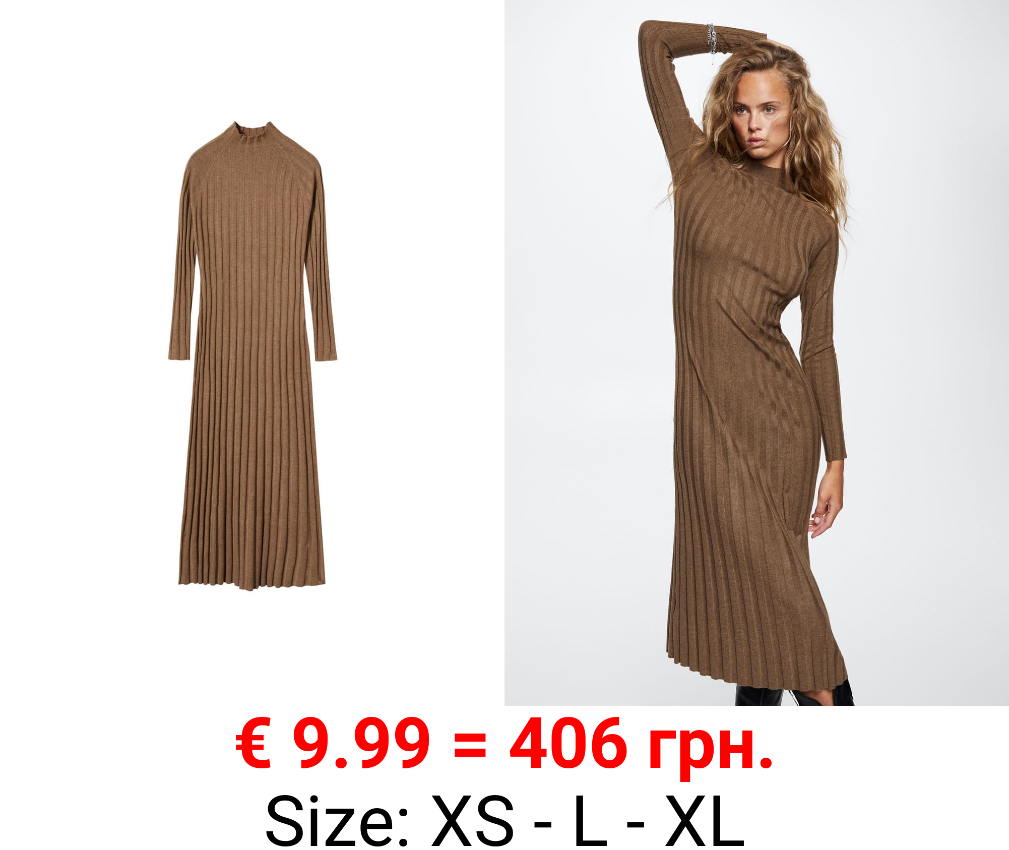 vestido punto cuello perkins