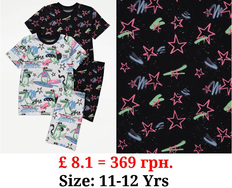 Cool Crocodile Short Pyjamas 2 Pack