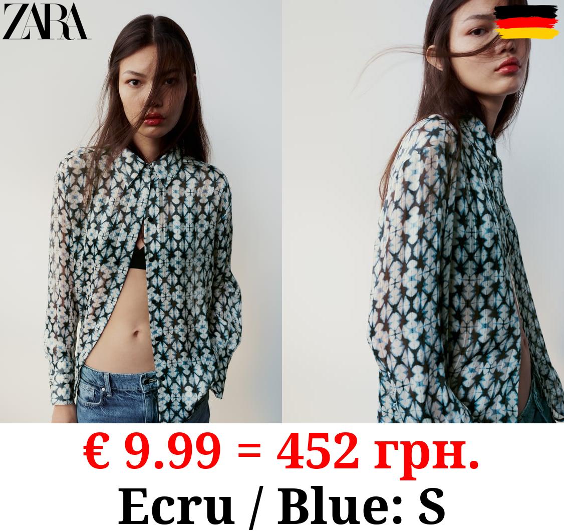 PRINTED SHIRT WITH METALLIC THREAD