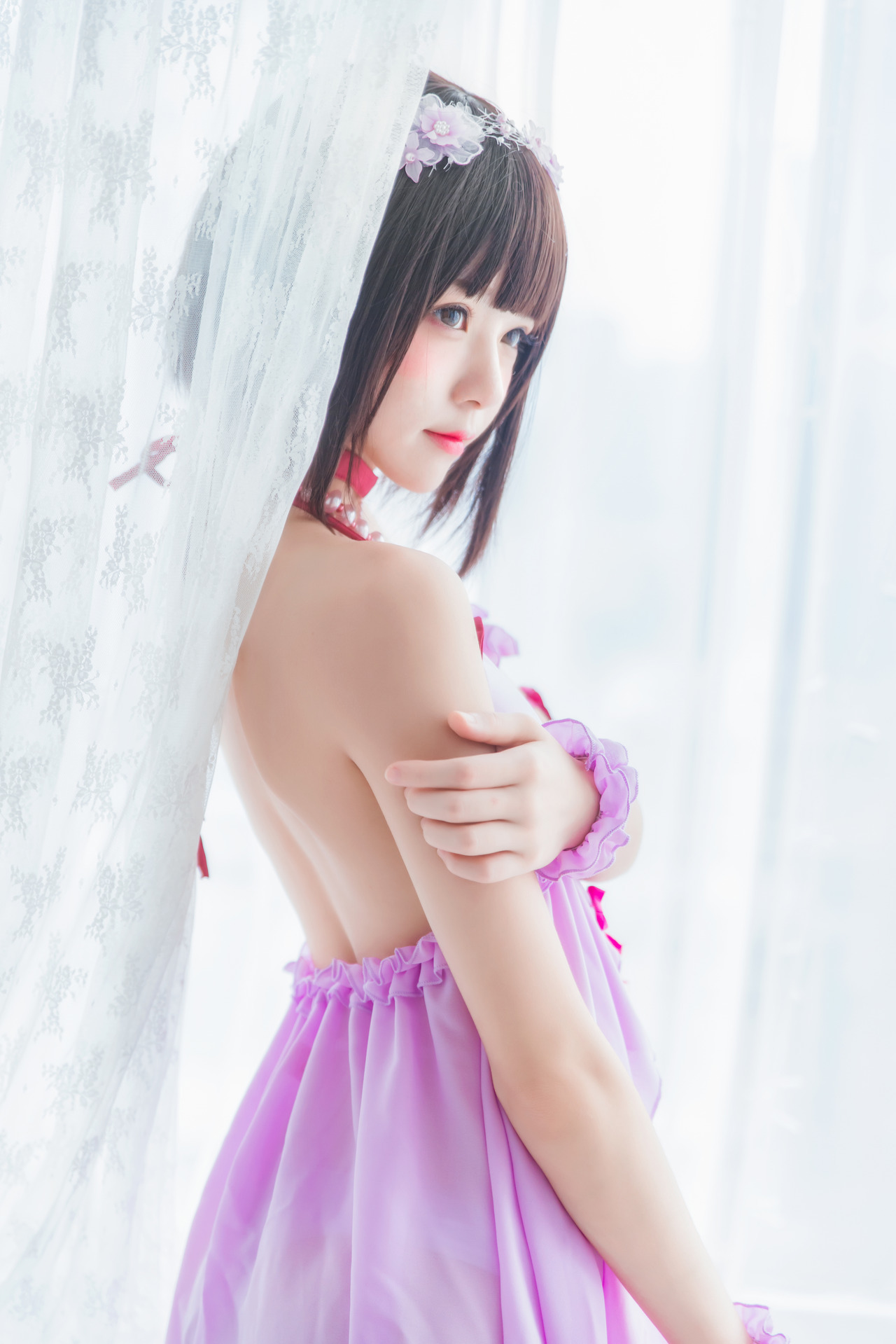 [桜桃喵] 加藤惠 Megumi Kato 紫色小睡裙 17