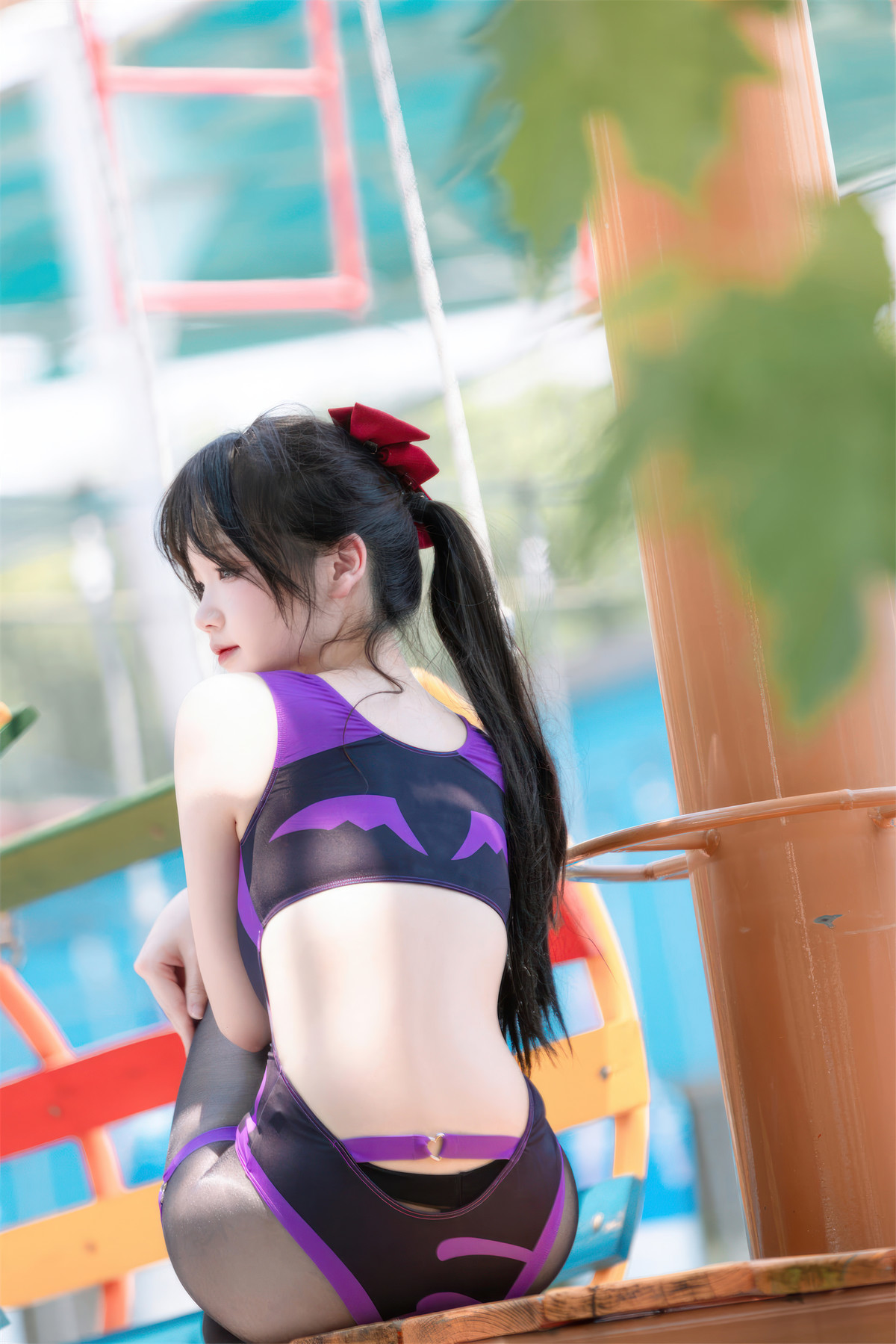Cosplay 雪晴Astra 雪晴嘟嘟 紫色恶魔竞泳 21