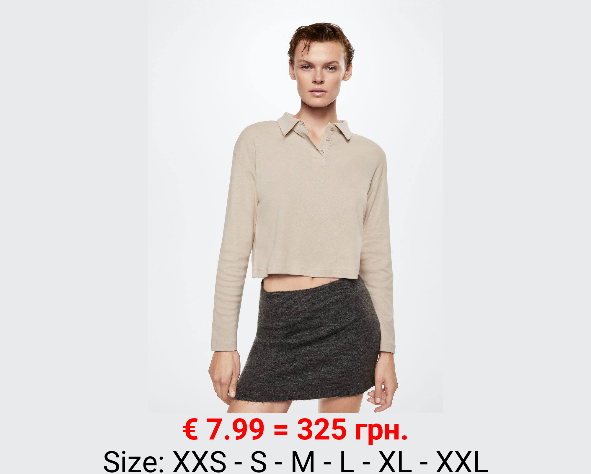 Polo punto algodón manga larga