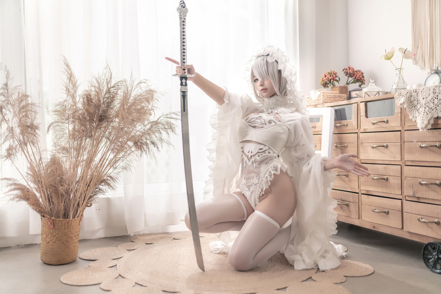Cosplay 蠢沫沫 Chunmomo 尼尔纪元 白花嫁 5