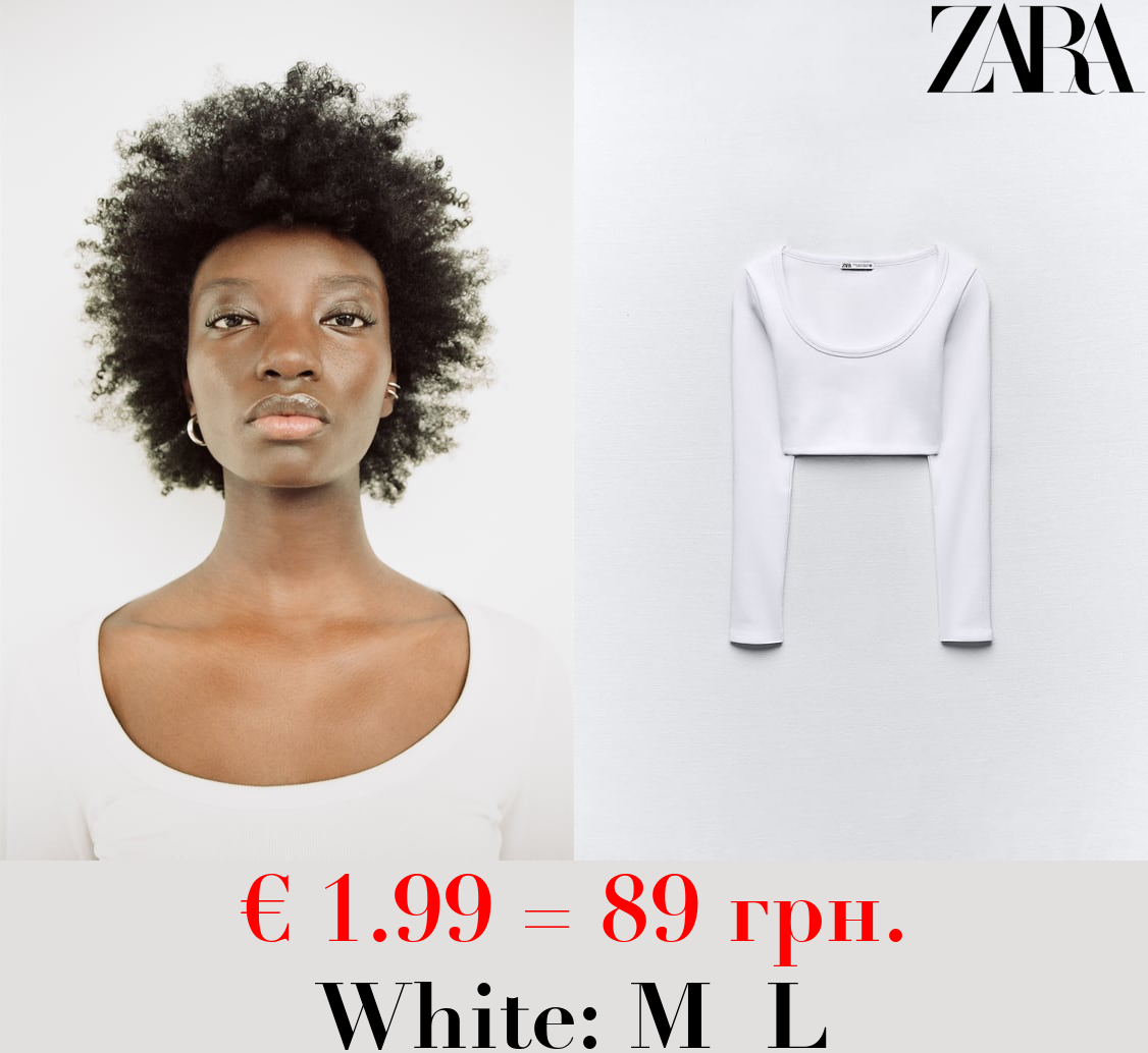 LONG SLEEVE RIBBED CROP TOP