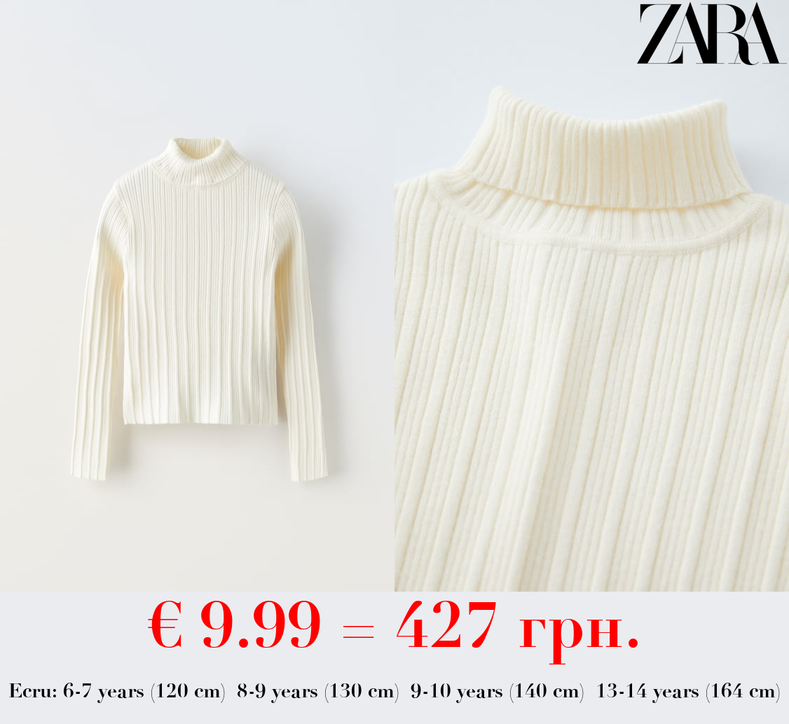 RIBBED TURTLENECK SWEATER