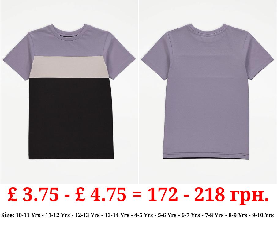Lilac Colour Block T-Shirt