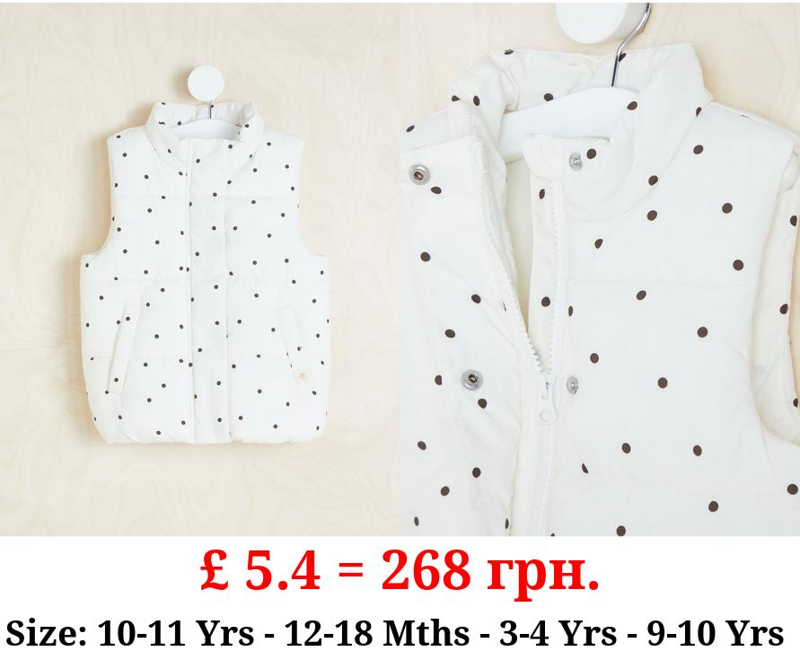 Billie Faiers White Spotty Padded Gilet