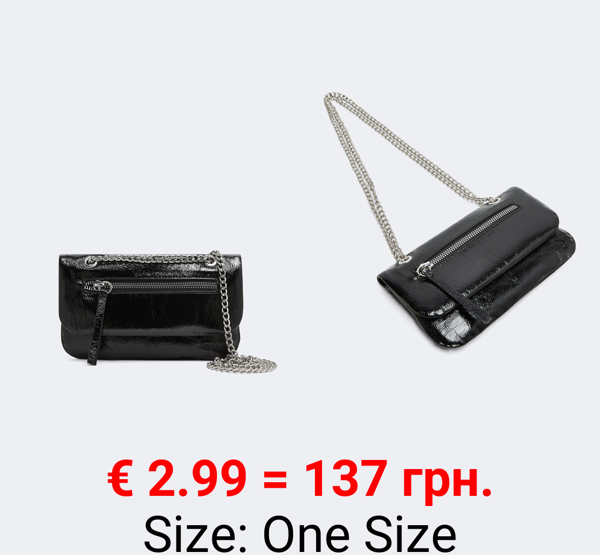 Metallic bag with chain