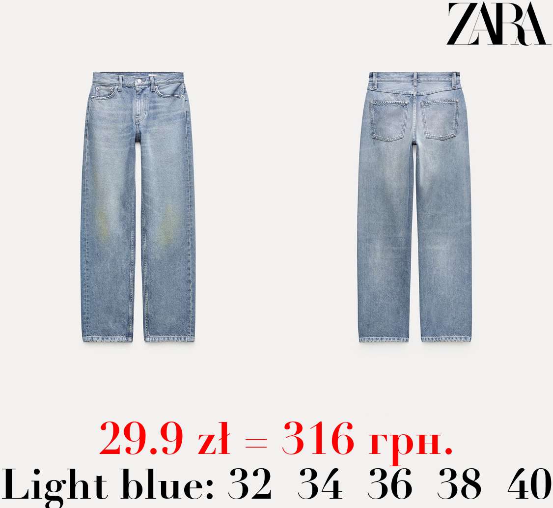 ZW COLLECTION STRAIGHT-LEG MID-RISE JEANS