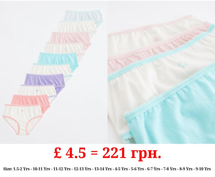 Coloured Edge Full Briefs 10 Pack