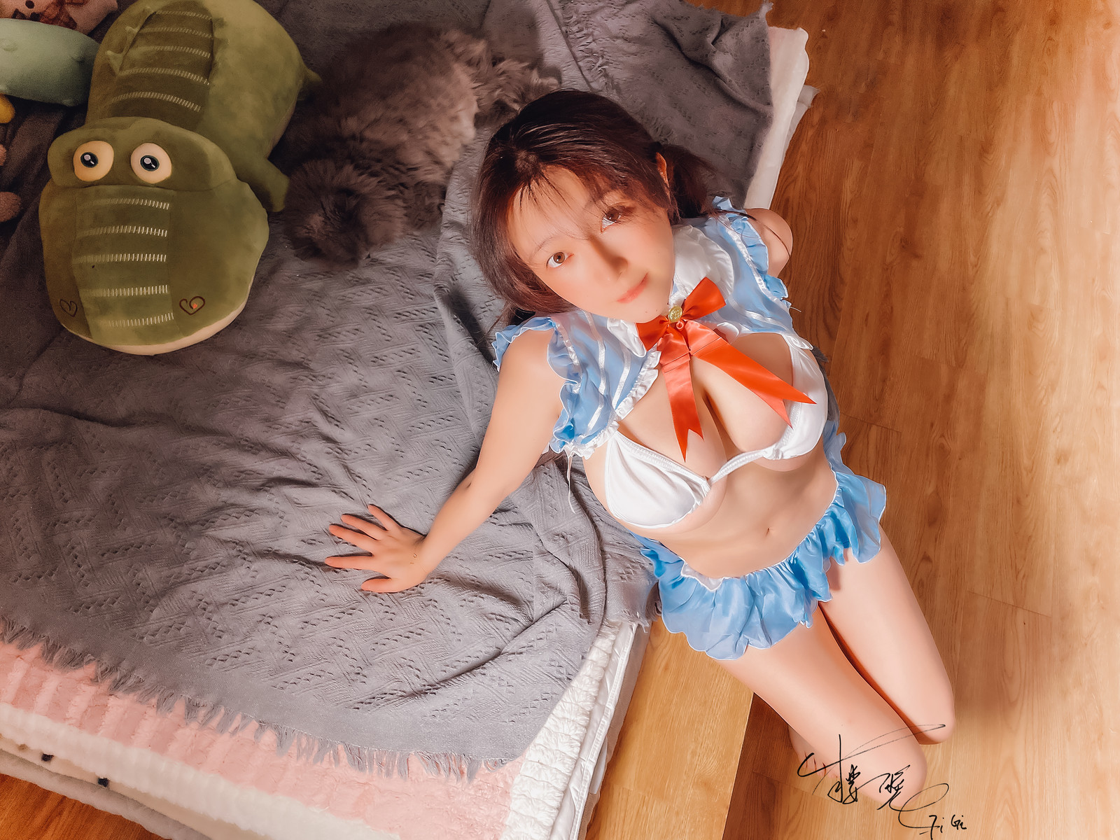 Cosplay 樱晚gigi 蓝色比基尼 11