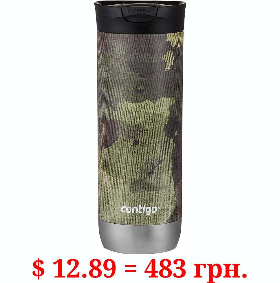Contigo Huron Vacuum-Insulated Stainless Steel Travel Mug with Leak-Proof Lid, Keeps Drinks Hot or Cold for Hours, Fits Most Cup Holders and Brewers, 20oz Camo