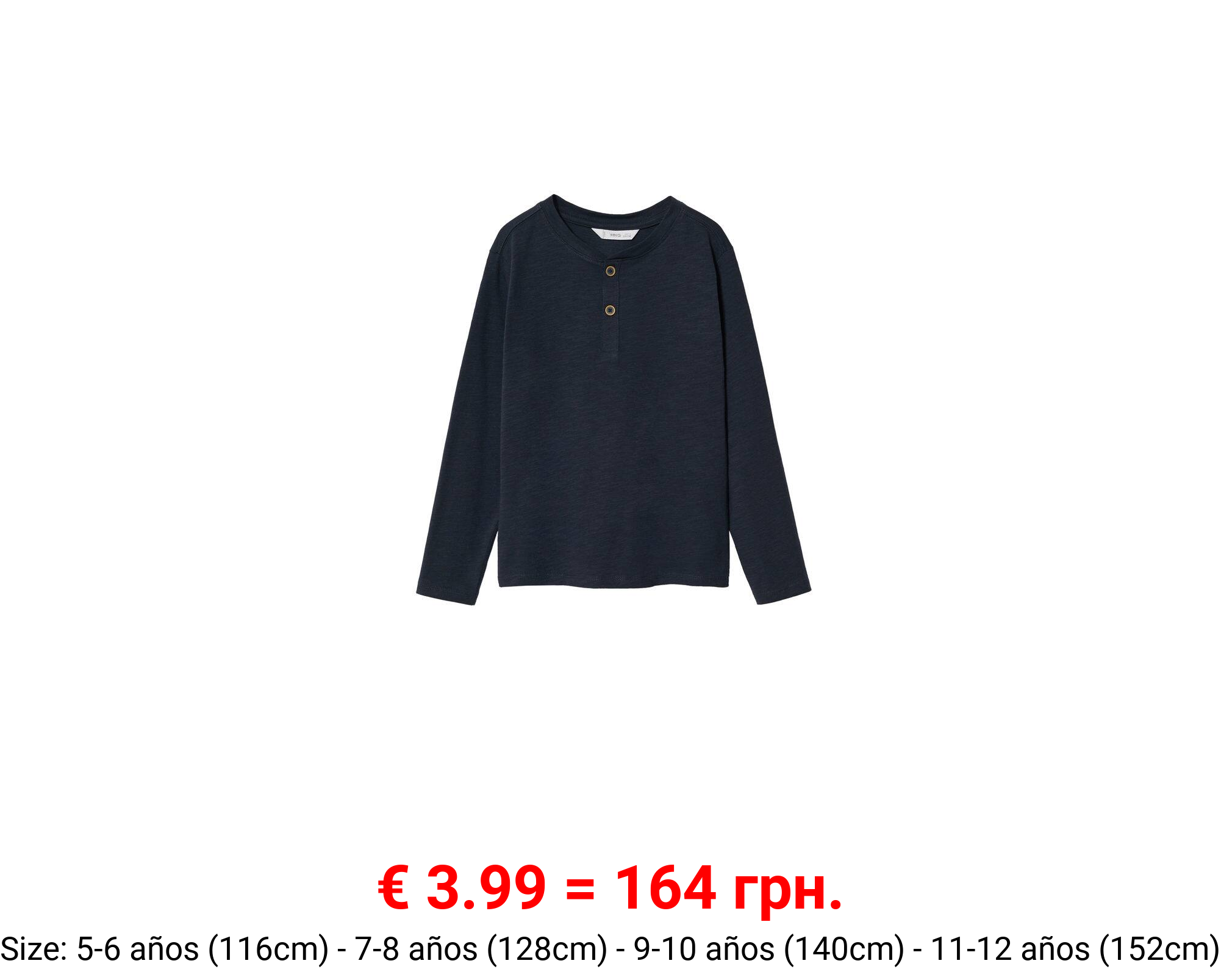 Camiseta manga larga botones