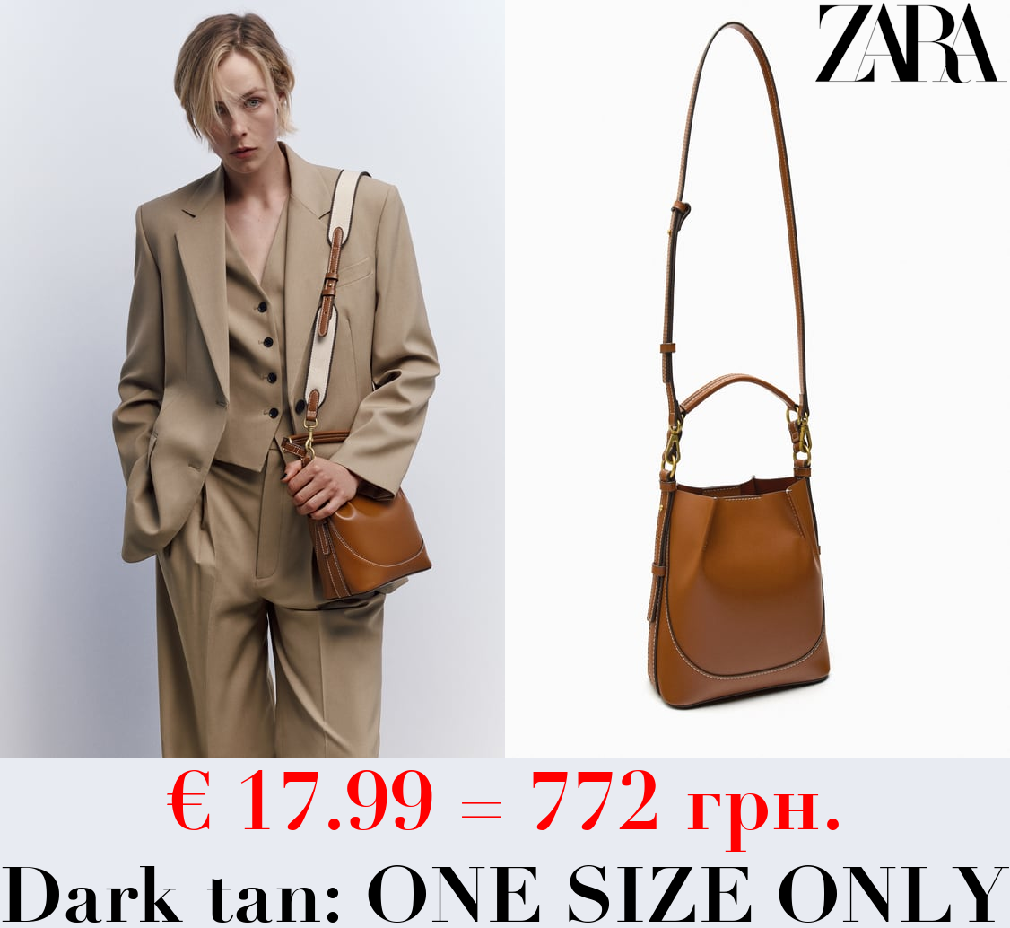 BUCKET BAG WITH TOPSTITCHING