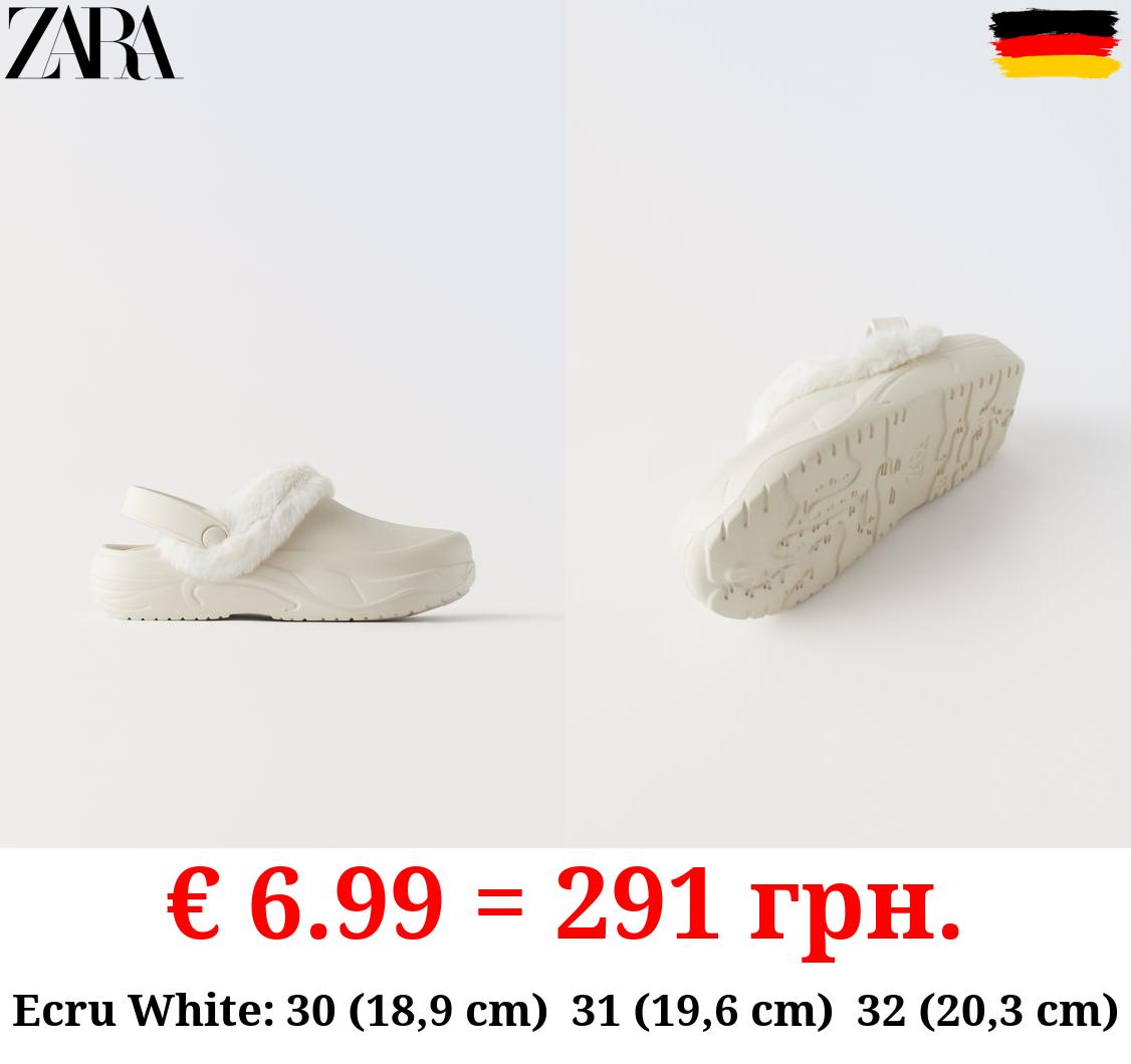 FAUX FUR RUBBERISED CLOGS