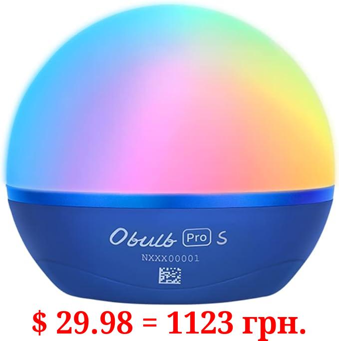OLIGHT Obulb Pro S Multicolor Night Light Orb with Bluetooth APP Control, Rechargeable Smart Table Lamp with Magnetic Bottom for Home Decor, Nursery, Camping and Outdoors (Blue)