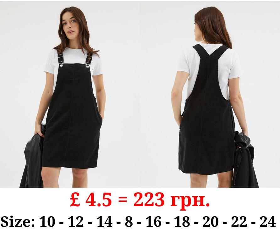 Black Corduroy Pinafore Dress