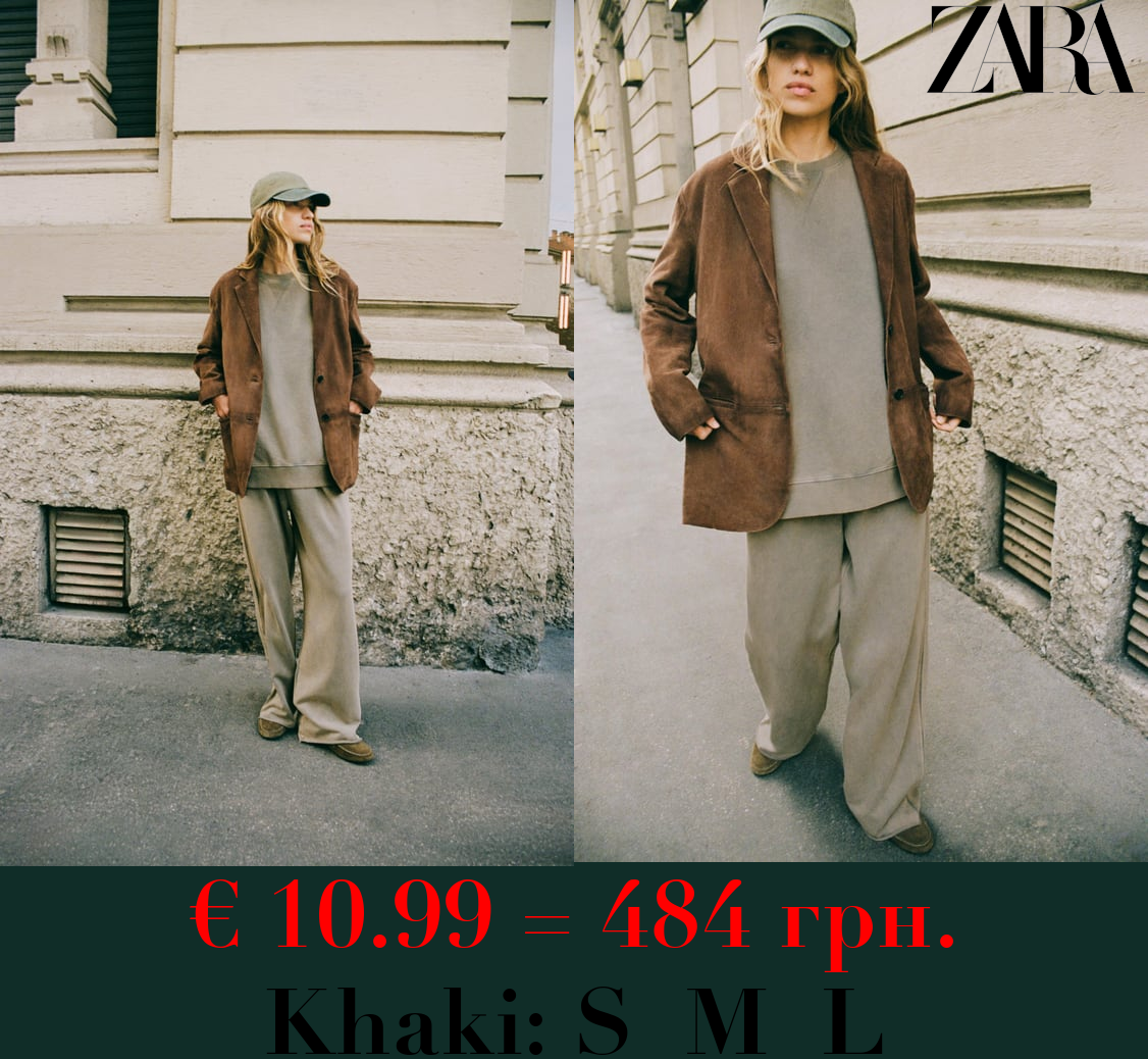 FADED-EFFECT SHORT SLEEVE PLUSH SWEATSHIRT