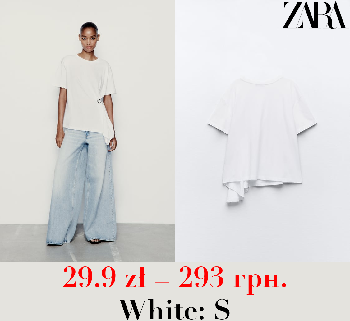 T-SHIRT WITH SIDE BROOCH