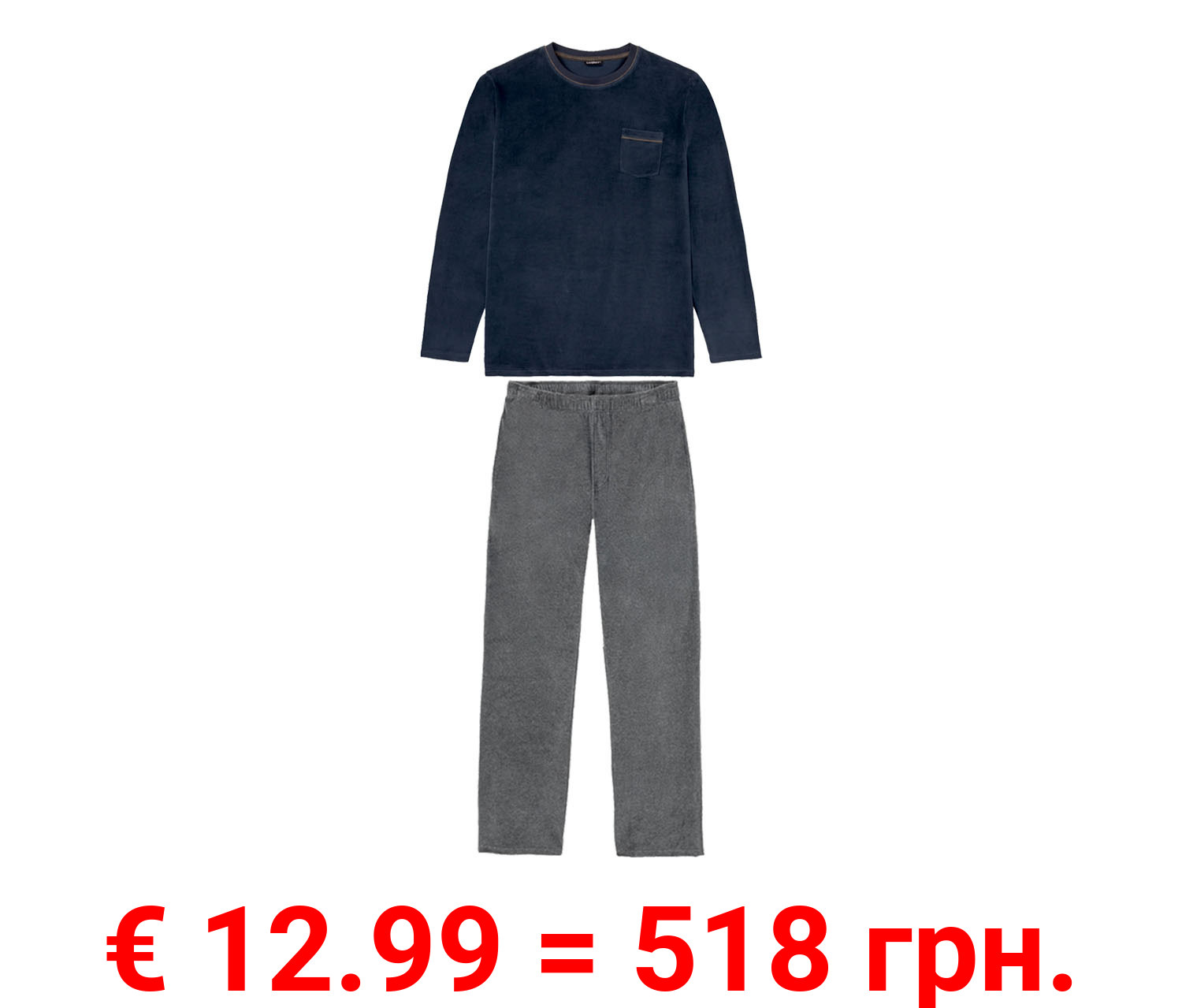 LIVERGY® Herren Pyjama, mit Eingrifftaschen