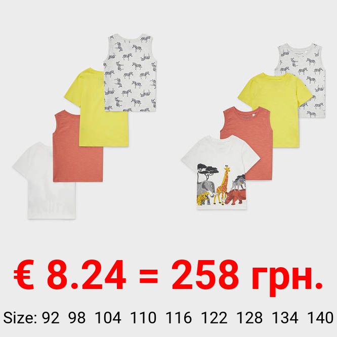 Multipack 4er - Kurzarmshirt und Top - Bio-Baumwolle