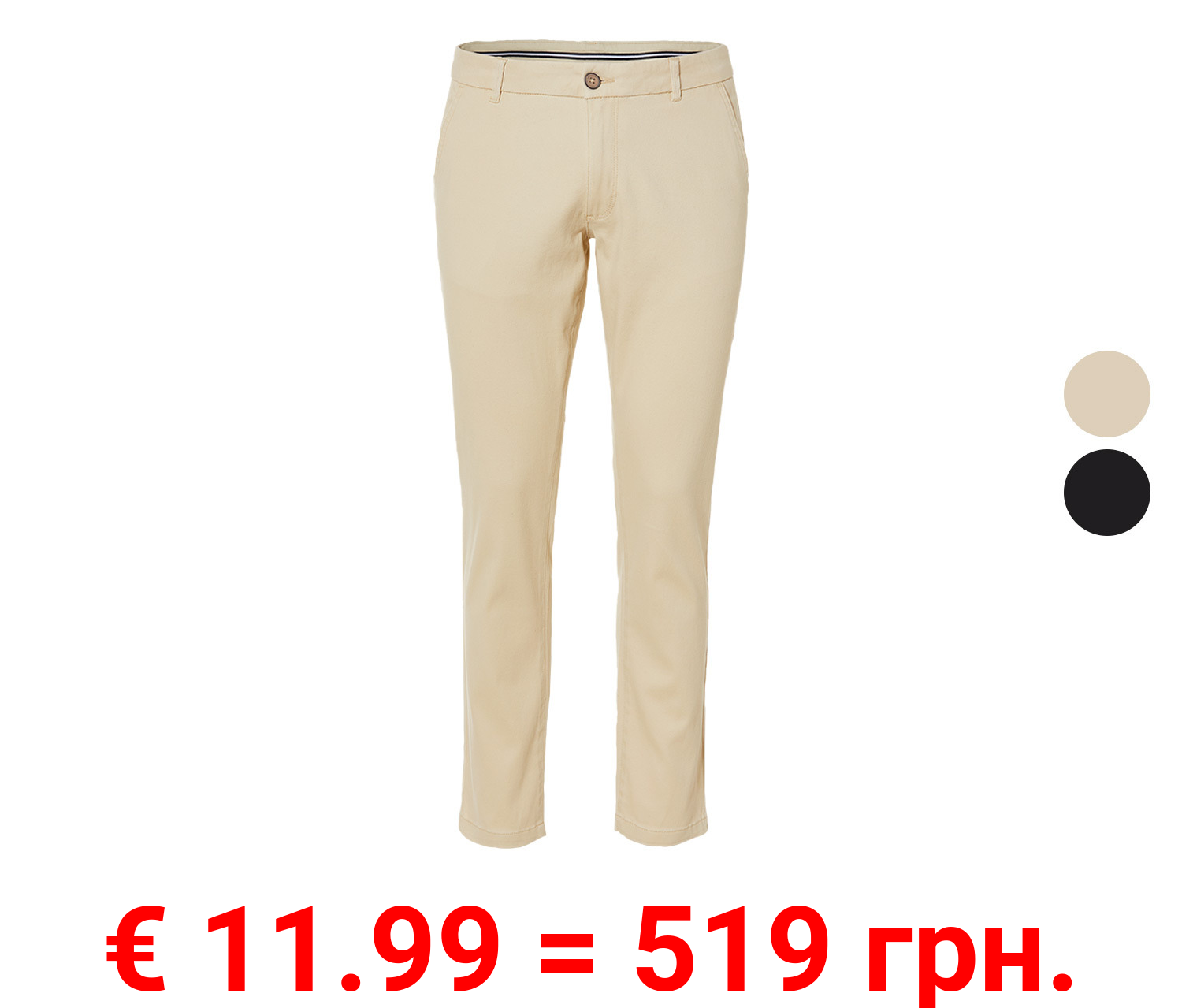 LIVERGY® Herren Chino Hose, Slim Fit, mit normaler Leibhöhe