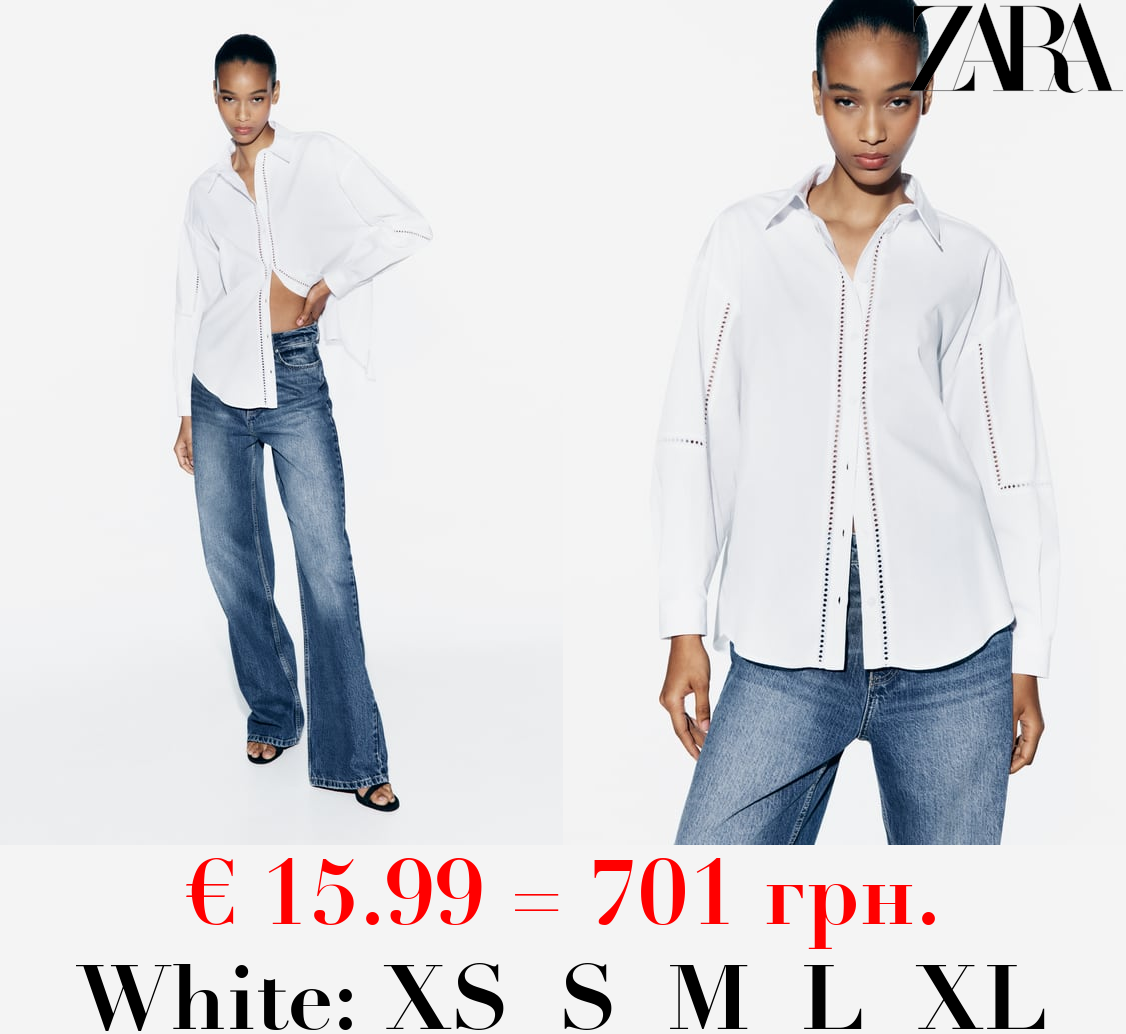 POPLIN SHIRT WITH LACE TRIMS