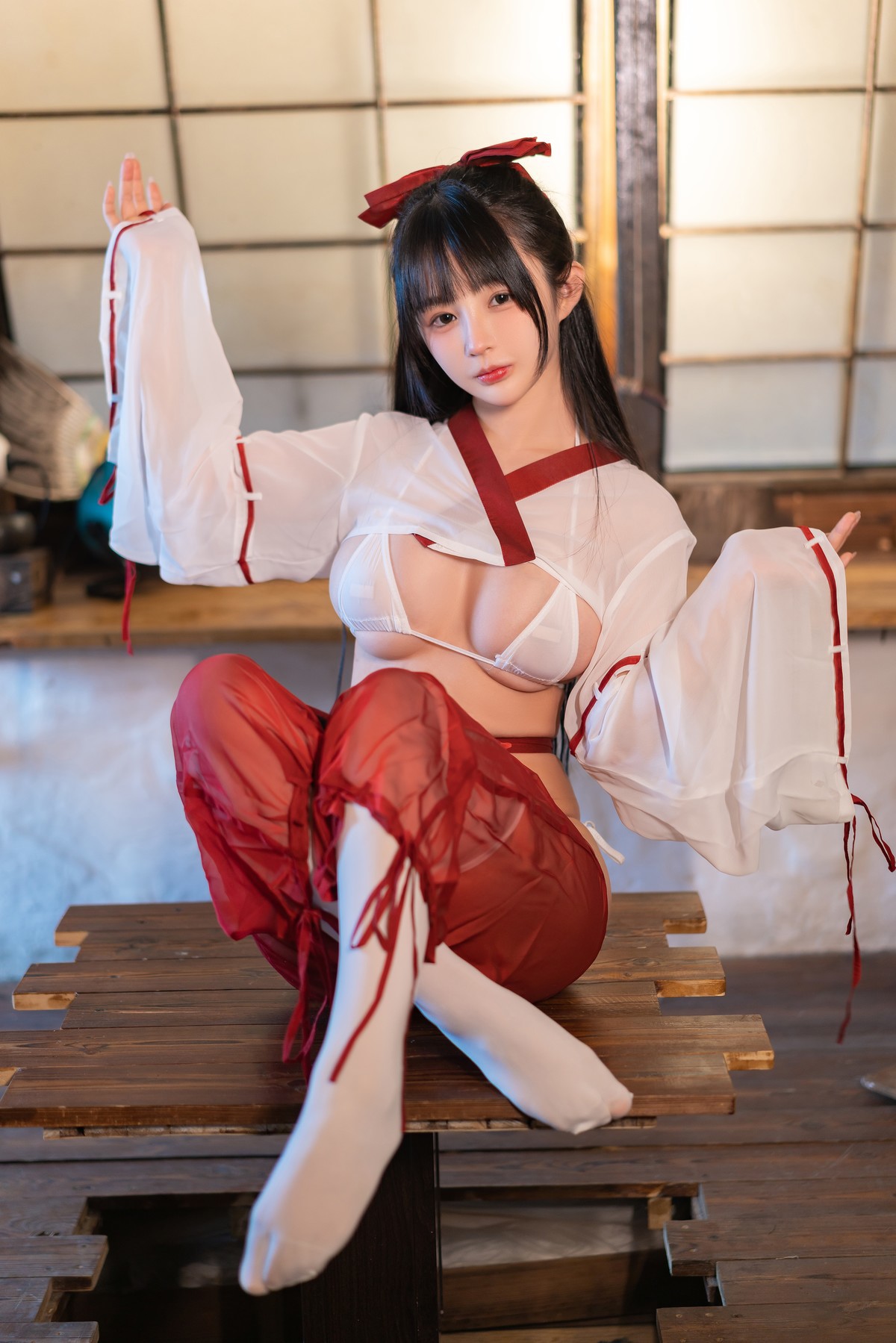 Cosplay 桜井宁宁 巫女 4