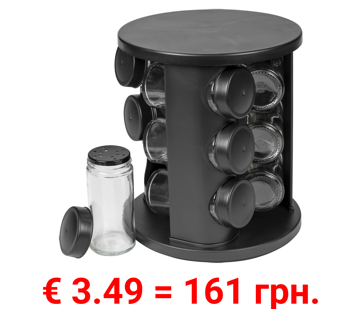 ERNESTO® Gewürzregal, drehbar, mit 9 Glasbehältern