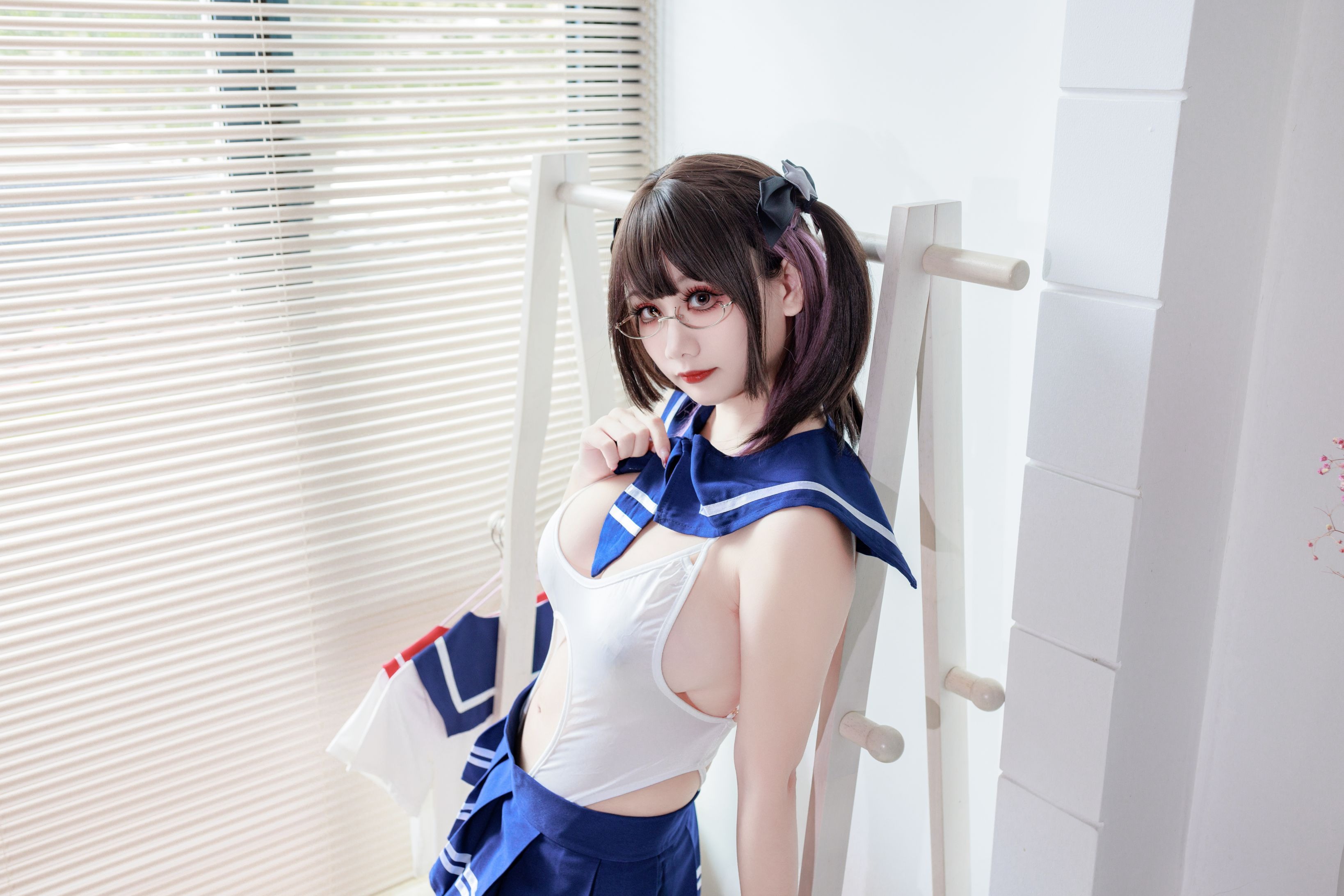 阿雪雪 连体水手服95P 20