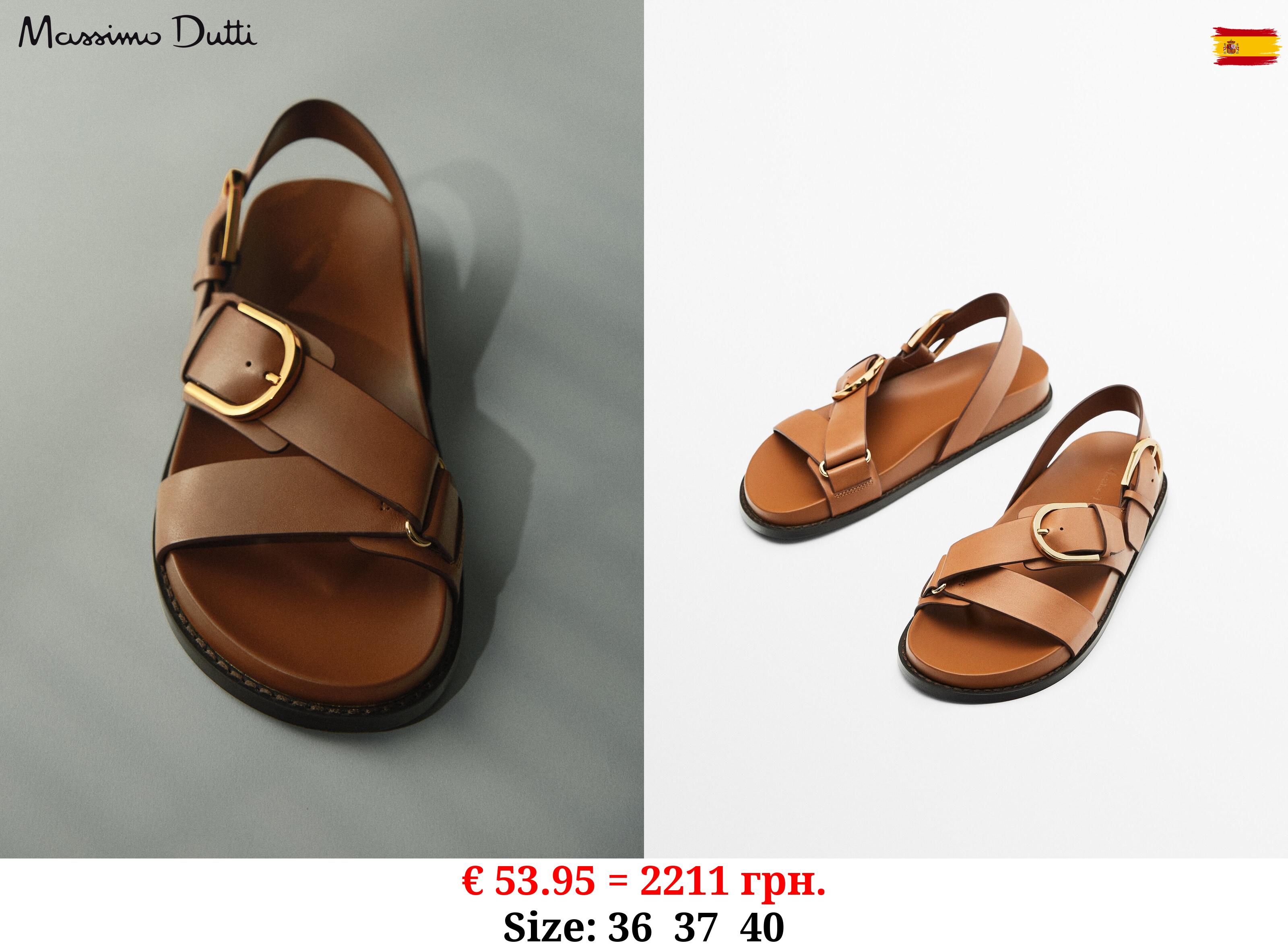 Criss-cross sandals with buckles TAN